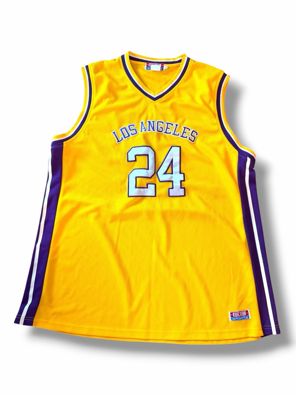 Vintage Kobe Bryant Jersey Mens XL Yellow EB Sports  Los Angeles Lakers